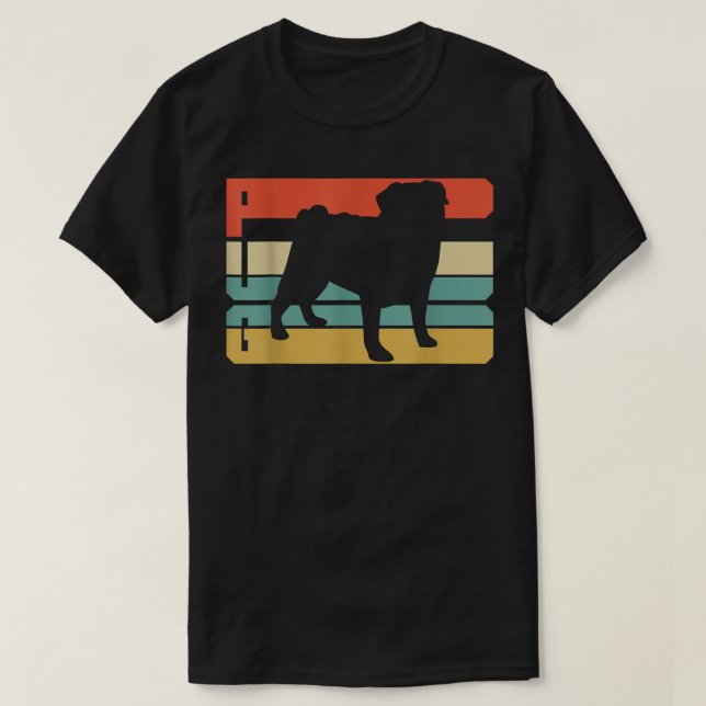 Vintage Pug  T Shirt (Design framsida)