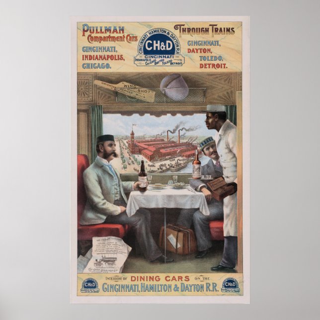 Vintage Pullman tåg-bilar Poster (Framsidan)
