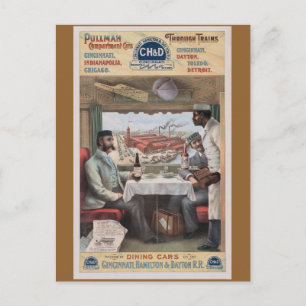 Vintage Pullman tåg-bilar Vykort