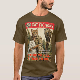 Vintage Pulp Fiction Katttröja | Retro Äventyr M T Shirt