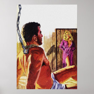 Vintage Pulp Magazine Cover Art. Kinky Kärlek Poster
