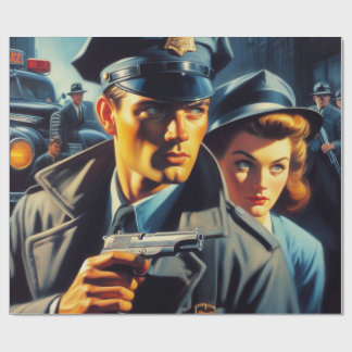 Vintage Pulp Police Illustration Presentpapper