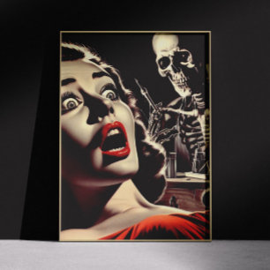 Vintage Pulp Skräck Kvinna Poster