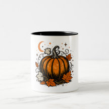 Vintage Pumpa Kaffe Mugg | Mysig Halloween Höst G
