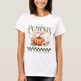 vintage Pumpafält rustik pumpa, mysig höst T Shirt