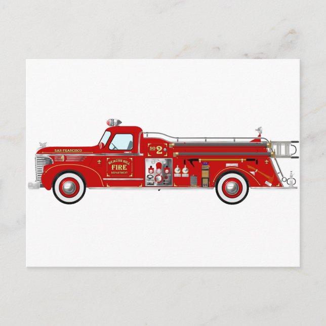 Vintage Pumper Red Vykort (Framsida)