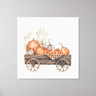 Vintage Pumpkin Cart Canvastryck