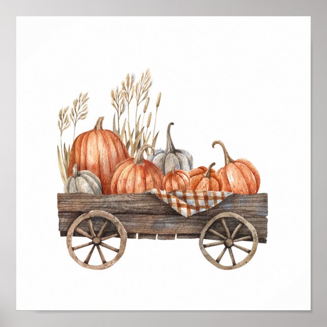Vintage Pumpkin Cart Poster (Framsidan)