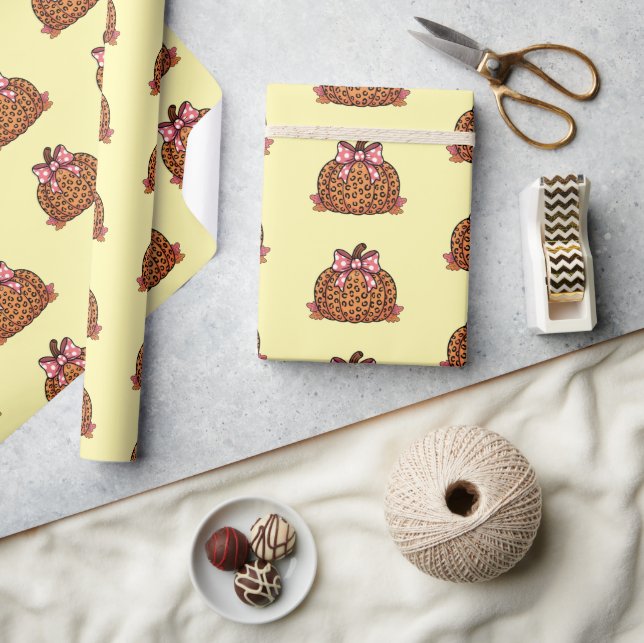 Vintage pumpkin Halloween pattern Presentpapper (Hantverk)