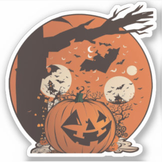 Vintage Pumpkin Halloween Sticker Klistermärken