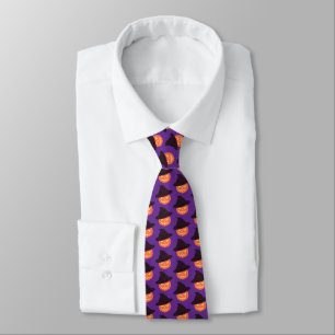 Vintage Pumpkin Halloween Tie Roligt Orange Neck T Slips