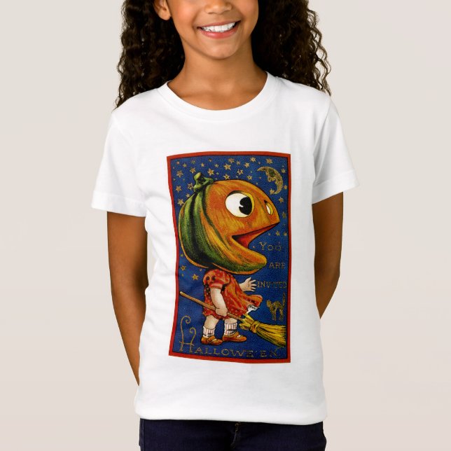 Vintage Pumpkin Head T Shirt (Framsida)