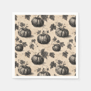 Vintage Pumpkin och Vine Engrave Mönster (2) Pappersservett