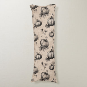 Vintage Pumpkin och Vine Engrave Mönster Kroppskudde