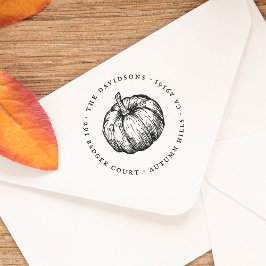 Vintage Pumpkin Round & Classic-Returadress Stämpel