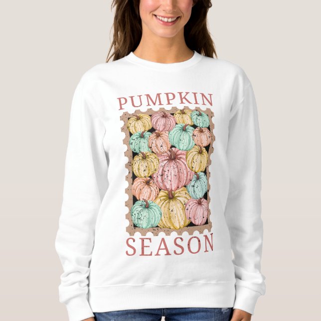 Vintage Pumpkin Season T Shirt (Framsida)