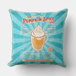 Vintage Pumpkin Spice Latte - Recept Poster Kudde