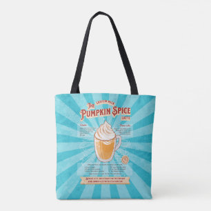Vintage Pumpkin Spice Latte - Recept Poster Tygkasse