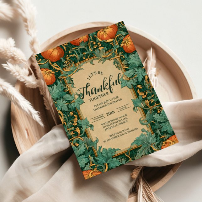 Vintage Pumpkin Thanksgiving Firande Inbjudningar (Skapare uppladdad)