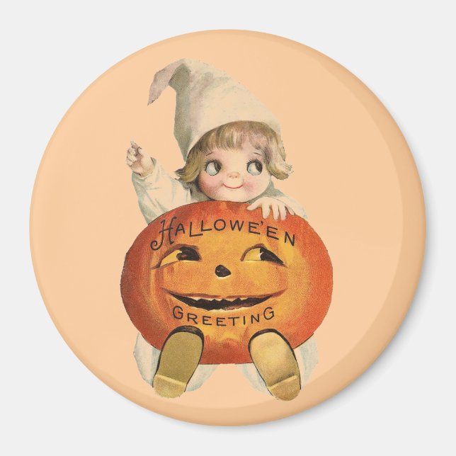 Vintage Pumpkin Tot Magnet (Framsidan)