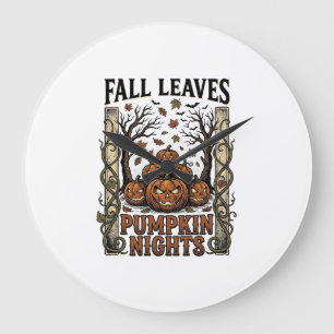 Vintage Pumpkin Tröja Fall Löv Skum Höst A Stor Klocka
