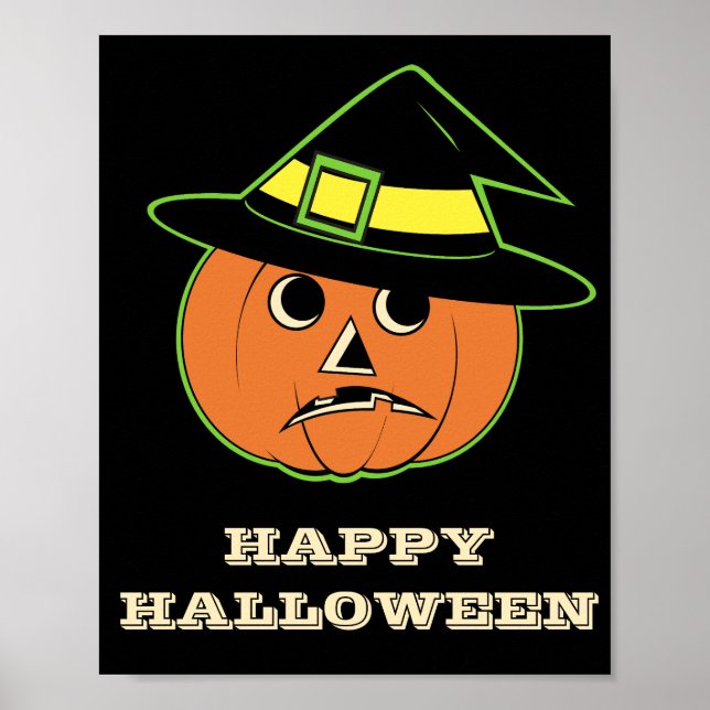 Vintage Pumpkin Witch Poster (Framsidan)