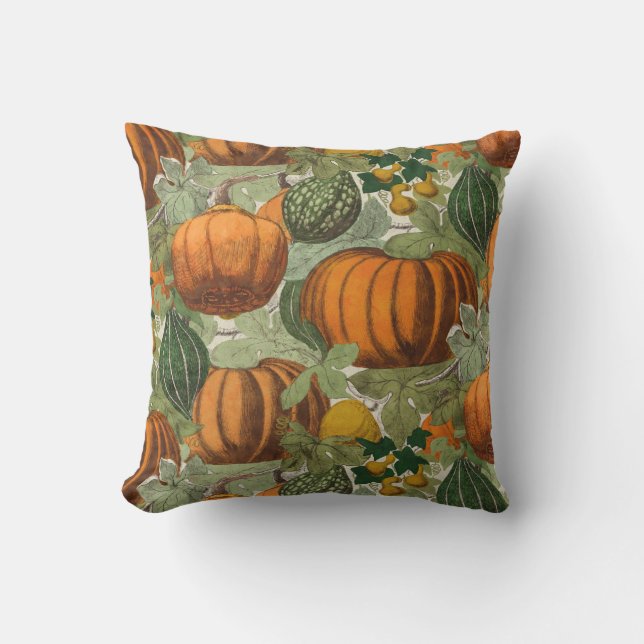 Vintage Pumpkins and Gourds Kudde (Framsida)