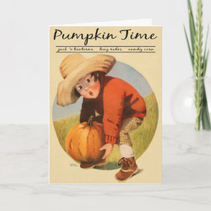 VINTAGE "PUMPKINSÄSONG" HÖSTSKÖRD HELGKORT