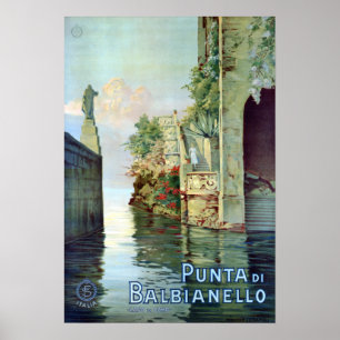 Vintage Punta di Balbianello Lago di Como Italien Poster