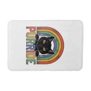 Vintage Purride Svart Katt Regnbåge Tröja Design_1 Badrumsmatta