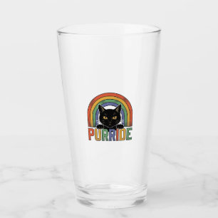 Vintage Purride Svart Katt Regnbåge Tröja Design_1 Glaskopp