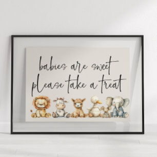 Vintage Push Nursery Animals Baby Shower-favoriter Poster