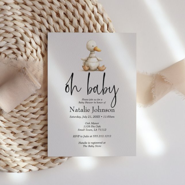 Vintage Push Nursery Animals Oh Baby Shower Inbjudningar (Skapare uppladdad)