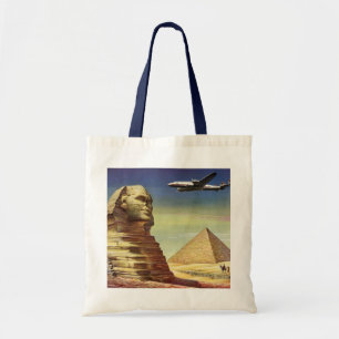Vintage pyramider, den stora sfingen i Giza, Egypt Tygkasse