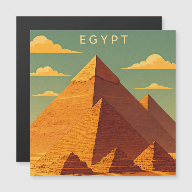 Vintage Pyramiderna i Giza – Retro Egypten Resor  (Fram/baksida)