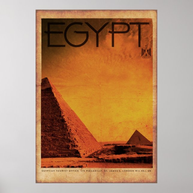 Vintage Pyramids Egypten Travel Poster (Framsidan)