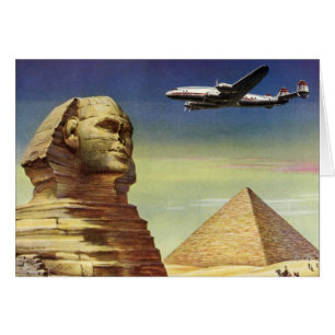 Vintage Pyramids, Underbaren Gizas sfinx, Egypten Hälsningskort