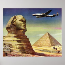 Vintage Pyramids, Underbaren Gizas sfinx, Egypten Poster