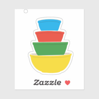 Vintage Pyrex Primary Färg Mixing Bowl Sticker Klistermärken