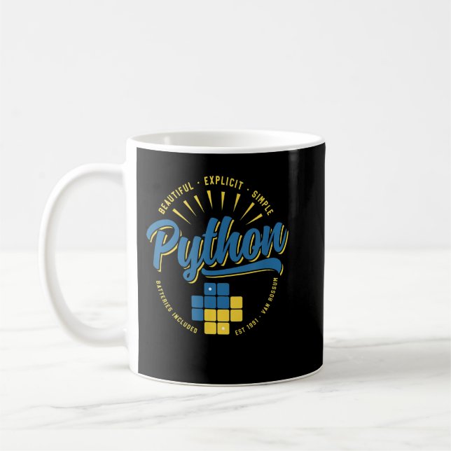 Vintage Python Programming Language Kaffemugg (Vänster)