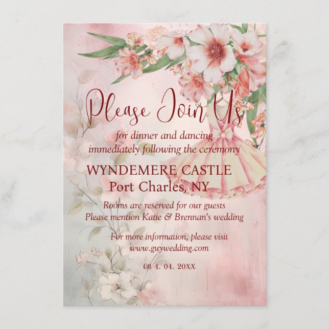  vintage QR-kod Bröllop Tilläggskort (Framsida)