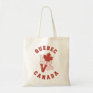 Vintage Quebec Canada Kärlek Canadian Flagga Tygkasse