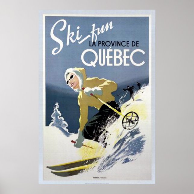 Vintage Quebec Ski Poster (Framsidan)