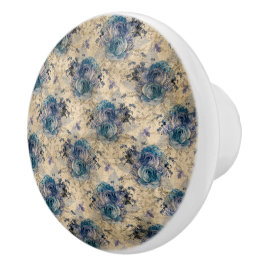 Vintage Queen Bee & Blue Ro Ceramic Drycker Knopp