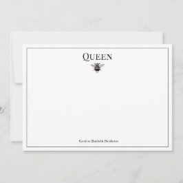 Vintage Queen Bee Classic Personlig Note Card Anteckningskort
