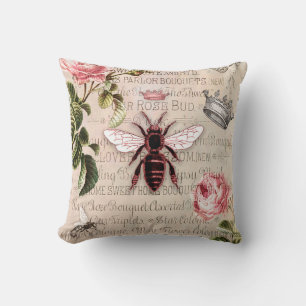 Vintage Queen Bee Ephemera Kudde