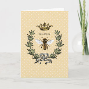 Vintage Queen Bee Grattis på födelsedagen 3 Kort