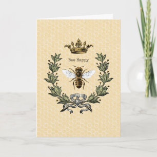 Vintage Queen Bee Grattis på födelsedagen Kort