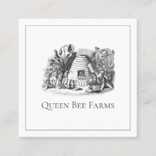 Vintage Queen Bee Hive biodling Fyrkantigt Visitkort