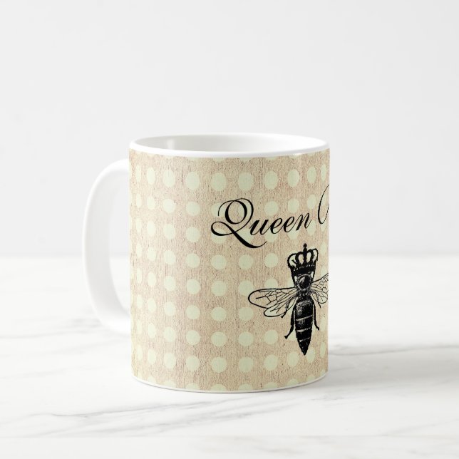 Vintage Queen Bee Kaffemugg (Framsida vänster)